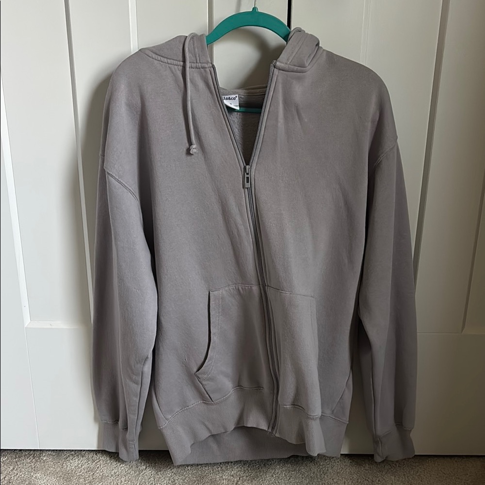 Women’s Gray Purple Zip-Up Hoodie